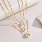 925 Sterling Silver Moissanite Three-Layer Geometric Necklace-Bijou Crush