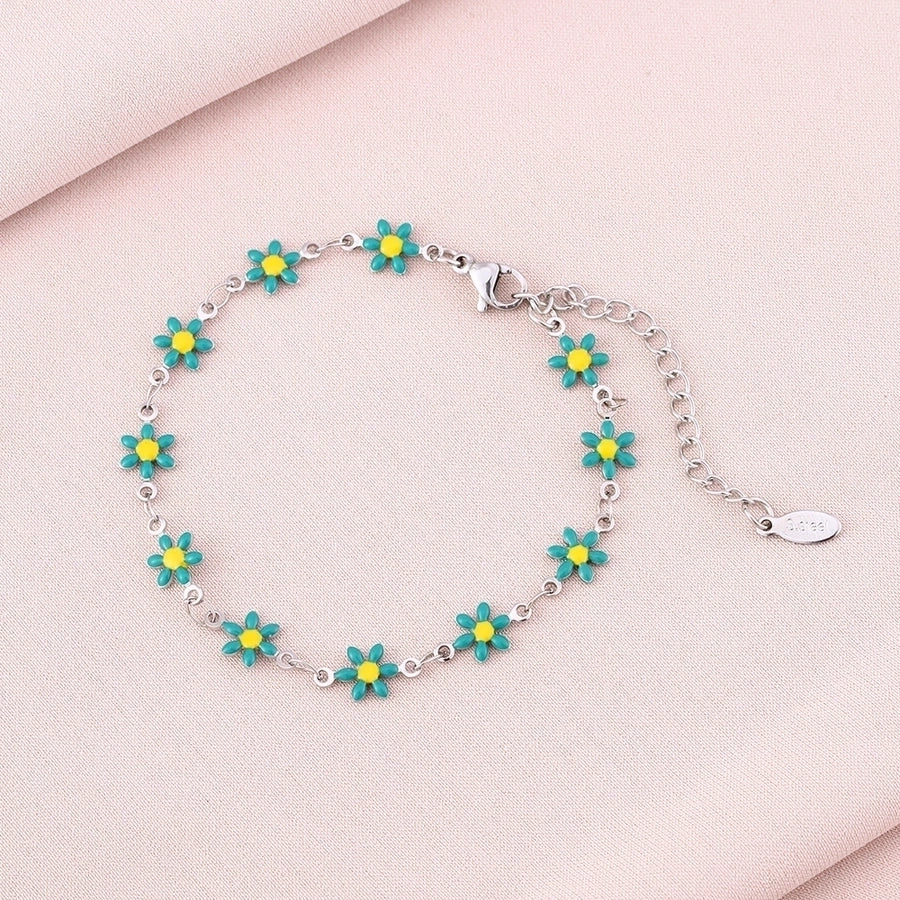 Basic Flower Stainless Steel 18K Gold Plated None Bracelets-Bijou Crush