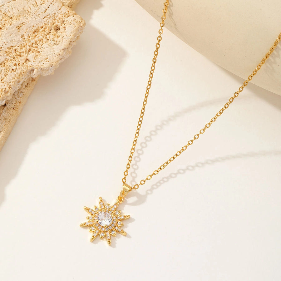 Sweetheart Butterfly, Circle, Heart, Sun Necklace – 18K Gold-Plated Stainless Steel with Zircon Accents-Bijou Crush