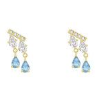 Raindrop Glam Earrings – 925 Sterling Silver with Rhinestone Water Droplets-Bijou Crush