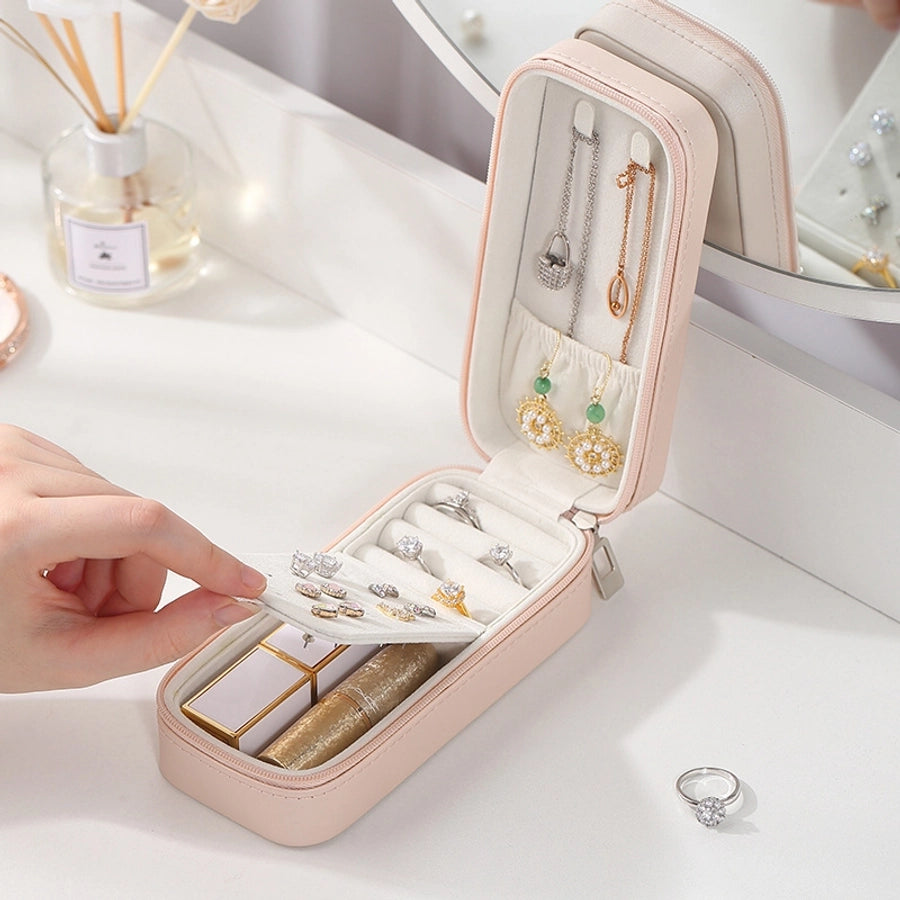 Simple Style Solid Color Pu Leather Flannel Jewelry Boxes-Bijou Crush