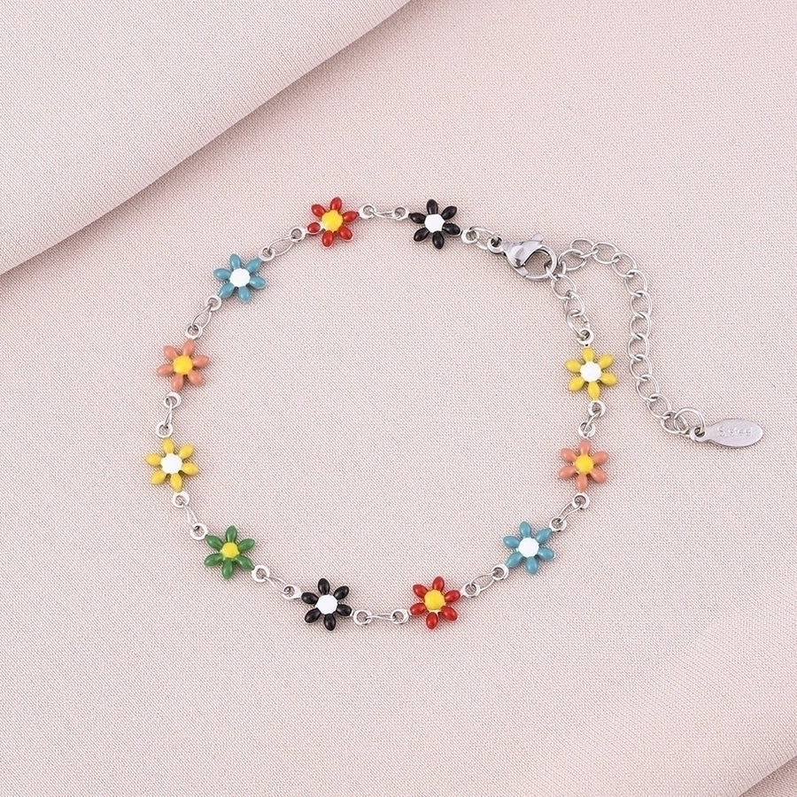 Basic Flower Stainless Steel 18K Gold Plated None Bracelets-Bijou Crush