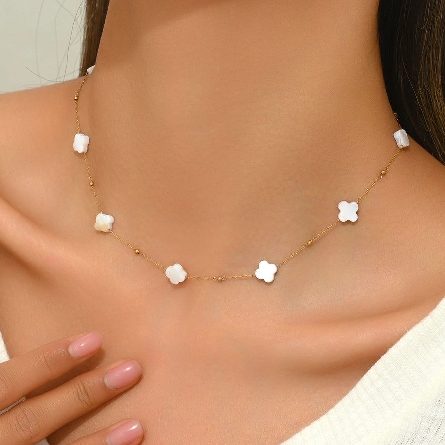Sweet Four-Leaf Clover Gold Necklace-Bijou Crush
