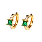 Geo Spark Earrings – Trendy Copper with Zircon & Lab-Created Gemstone Shine-Bijou Crush