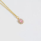 Oval Sparkle Necklace with 14K Gold-Plated Copper Cable Chain-Bijou Crush