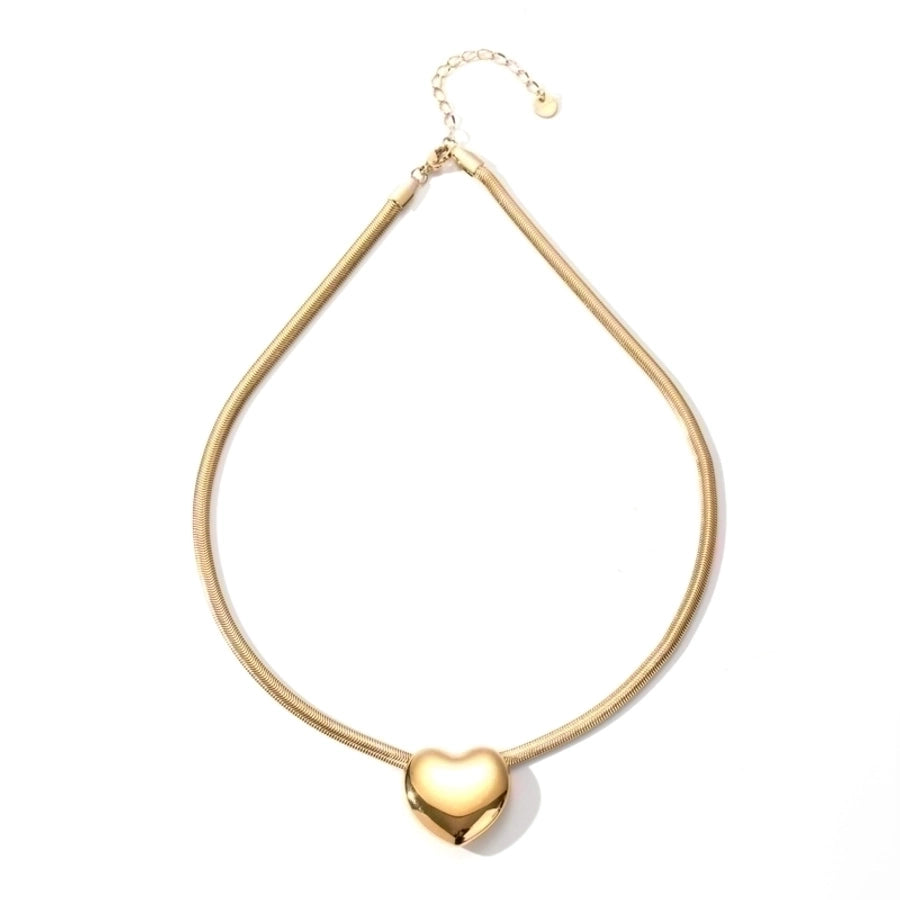 Parisian Heart Necklace – Sleek Stainless Steel with a Touch of French Romance-Bijou Crush