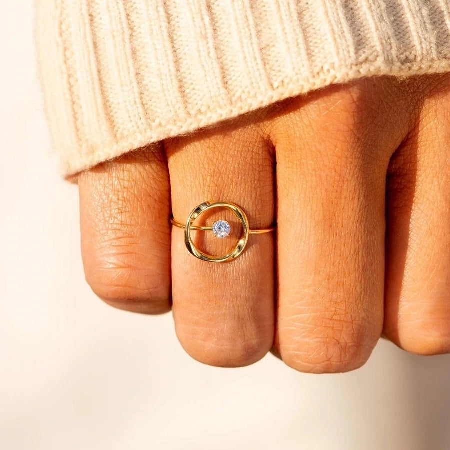 925 Sterling Silver Geometric Zircon Sparkle Ring-Bijou Crush