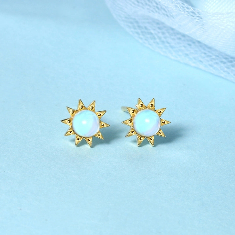 Blooming Grace Natural Stone Flower Studs-Bijou Crush