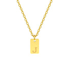 304 Stainless Steel 18K Gold Plated IG Style Letter Pendant Necklace-Bijou Crush