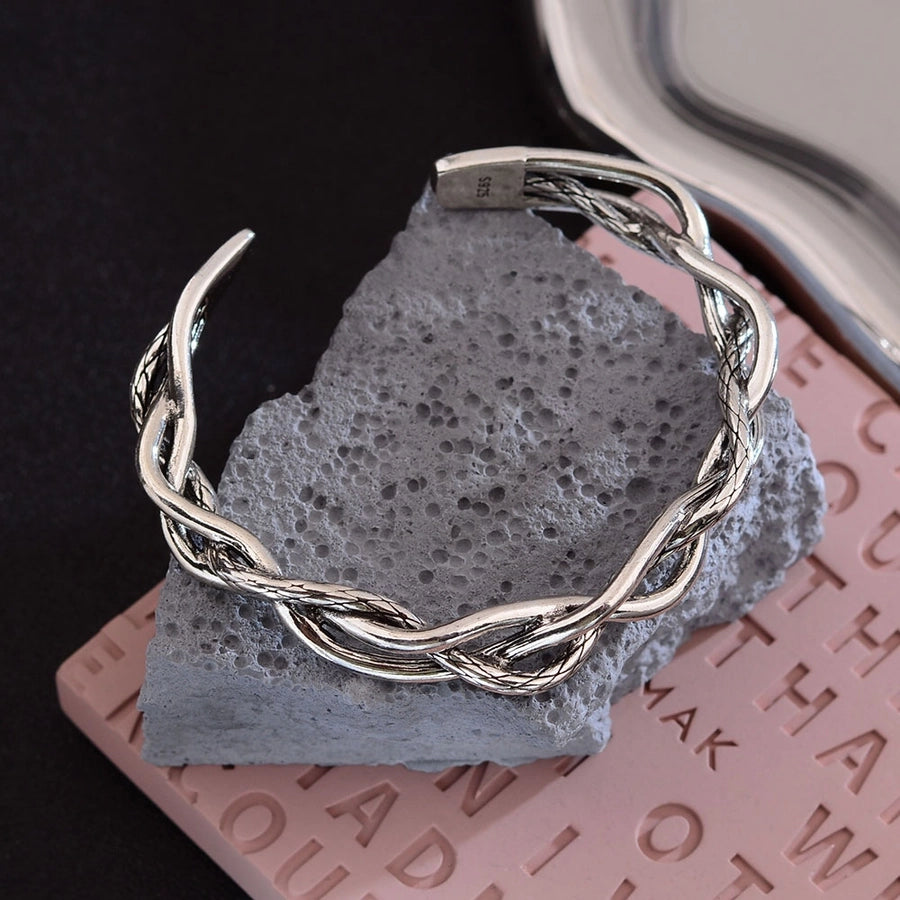 Copper Retro Twist Bangle Bracelet-Bijou Crush