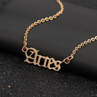 Fashion Letter Alloy Zodiac Sign Pendant Necklaces-Bijou Crush