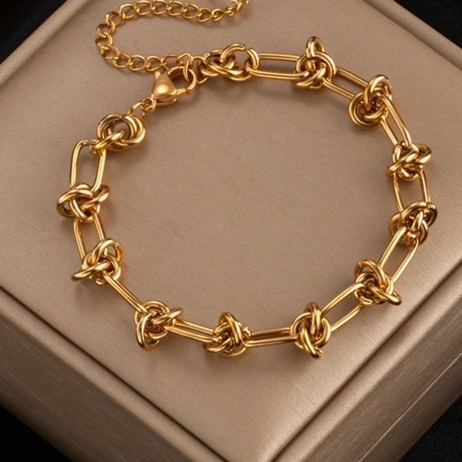 Classic Style Solid Color 304 Stainless Steel Plating Gold Necklace-Bijou Crush