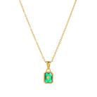 Simple Style Rectangle 304 Stainless Steel Zircon 18K Gold Plated Inlay Pendant Necklace-Bijou Crush