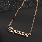 Fashion Letter Alloy Zodiac Sign Pendant Necklaces-Bijou Crush