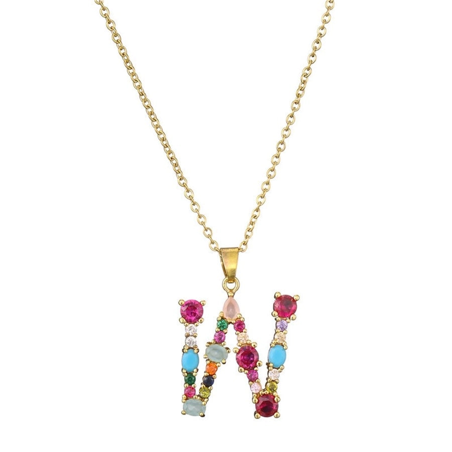 Copper Letter Copper Necklaces-Bijou Crush