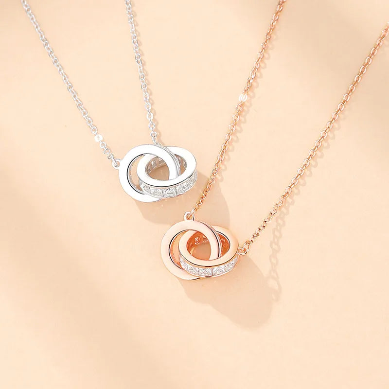 925 Sterling Silver Zircon Geometric Pendant Necklace-Bijou Crush