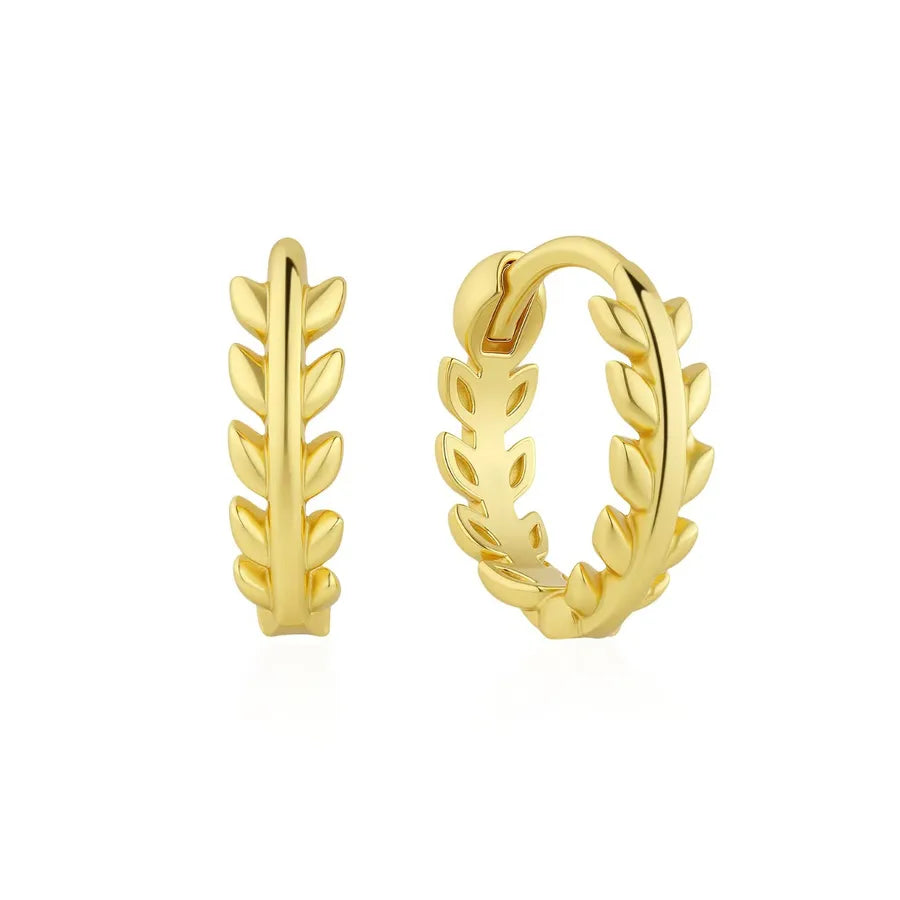 Gold & White Gold Plated 925 Sterling Silver Leaf Earrings-Bijou Crush