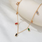 Casual Geometric Multi-Charm Necklace in 18K Gold-Plated 304 Stainless Steel-Bijou Crush