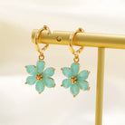Fashion Flower Copper Artificial Gemstones Earrings-Bijou Crush