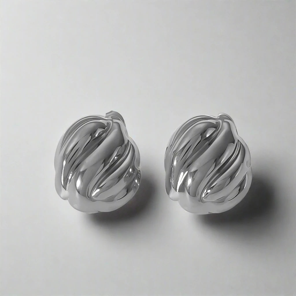 Geometric Polished Ear Studs – 18K Gold-Plated Stainless Steel-Bijou Crush