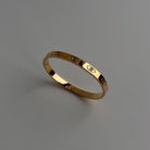 Simple Style Round Titanium Steel Plating Inlay Zircon 18K Gold Plated Bangle-Bijou Crush