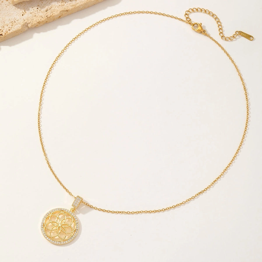 Sweetheart Butterfly, Circle, Heart, Sun Necklace – 18K Gold-Plated Stainless Steel with Zircon Accents-Bijou Crush