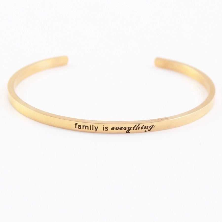 Quotes Letter Bracelet Bangle – 304 Stainless Steel-Bijou Crush