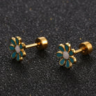 Simple Style Flower 304 Stainless Steel No Inlaid Earrings Ear Studs-Bijou Crush