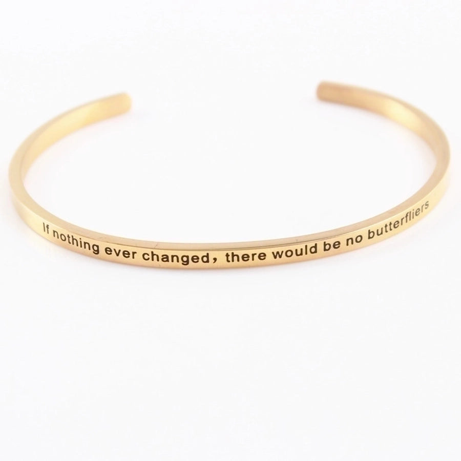 Quotes Letter Bracelet Bangle – 304 Stainless Steel-Bijou Crush