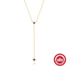 925 Sterling Silver Zircon Cable Chain Geometric Pendant Necklace-Bijou Crush