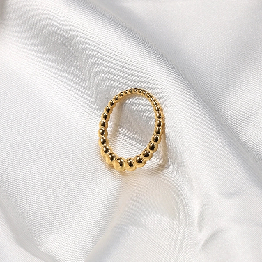 Chic & Simple: Solid Color Titanium Steel Polished Ball Ring-Bijou Crush