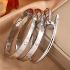 Elegant French Style Classic Four Leaf Clover 304 Stainless Steel Bangle-Bijou Crush