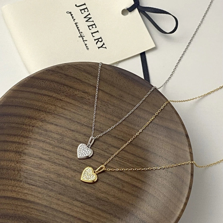 925 Sterling Silver Heart Pendant Necklace-Bijou Crush