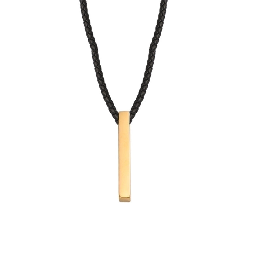 Men's Rectangle Stainless Steel Plating None 18K Gold Plated Unisex Pendant Necklace-Bijou Crush