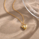 Cute Sweet Heart Shape 201 Stainless Steel Zircon 18K Gold Plated Plating Inlay Necklace-Bijou Crush