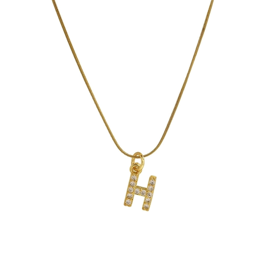 Blingy Letter Charm Snatched Snake Chain Necklace-Bijou Crush