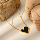 Classic Style Heart Shape 304 Stainless Steel Titanium Steel 18K Gold Plated Pendant Necklace-Bijou Crush