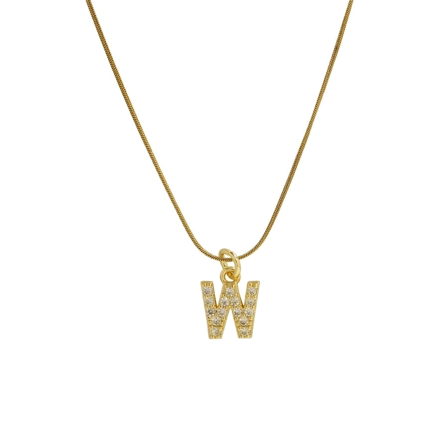 Blingy Letter Charm Snatched Snake Chain Necklace-Bijou Crush