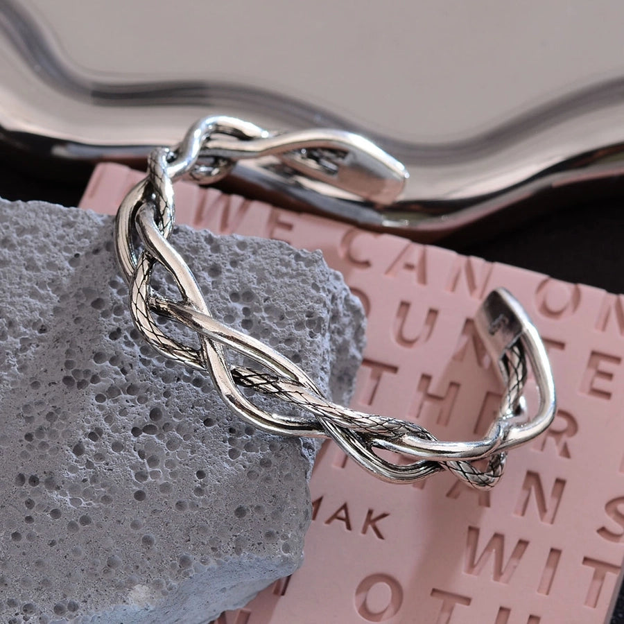 Copper Retro Twist Bangle Bracelet-Bijou Crush