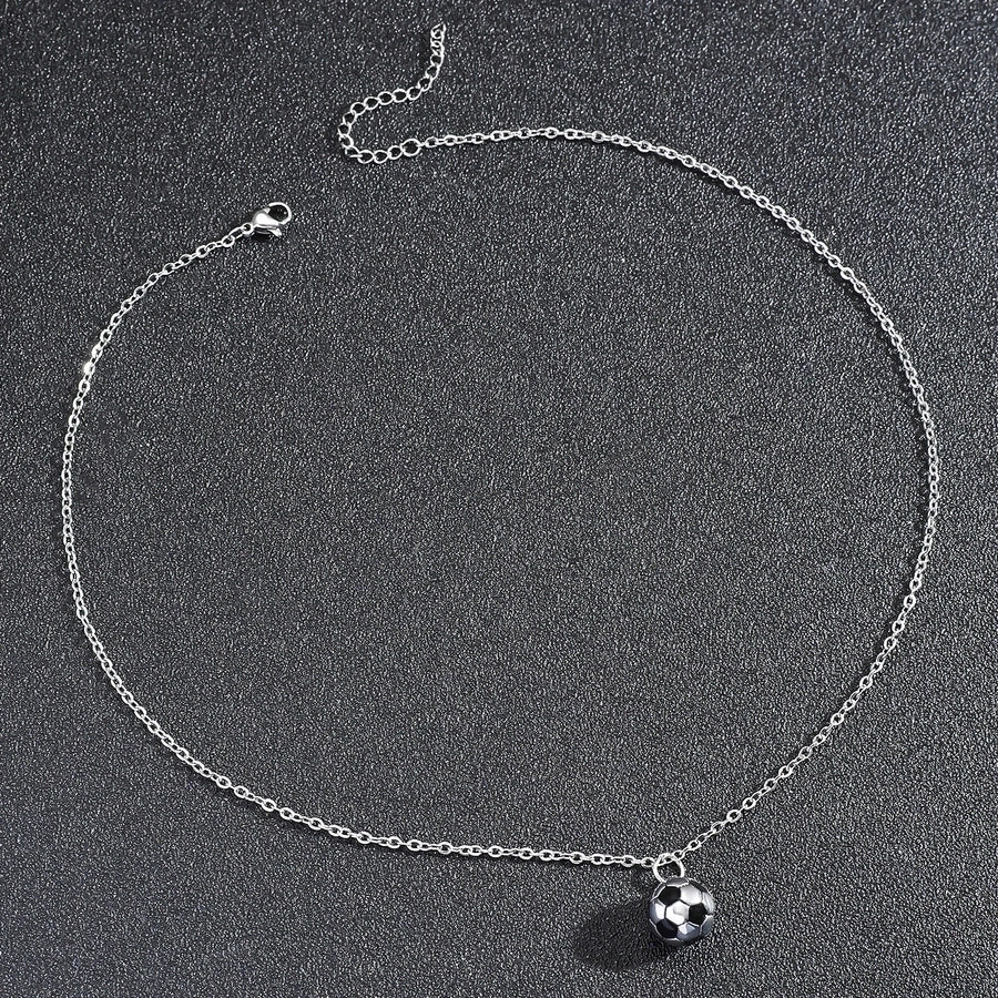 Casual Basketball Football Stainless Steel Enamel Unisex Pendant Necklace-Bijou Crush