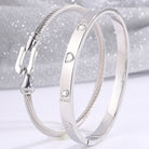 Stainless Steel Heart Bangle Set – Elegant 2-Piece Design-Bijou Crush
