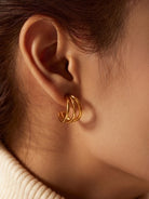 Fashion C Shape Gold Plated 304 Stainless Steel Earrings-Bijou Crush