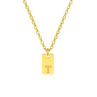 304 Stainless Steel 18K Gold Plated IG Style Letter Pendant Necklace-Bijou Crush