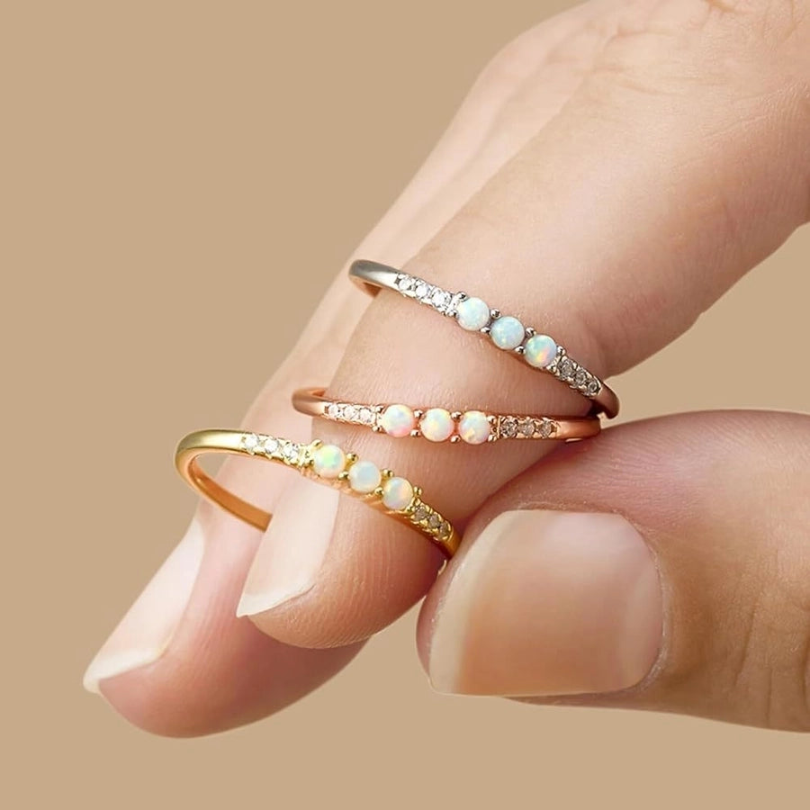 Radiant Opal 928 Sterling Silver Round Ring-Bijou Crush