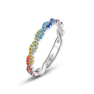 925 Sterling Silver Zircon Color Block Rings-Bijou Crush