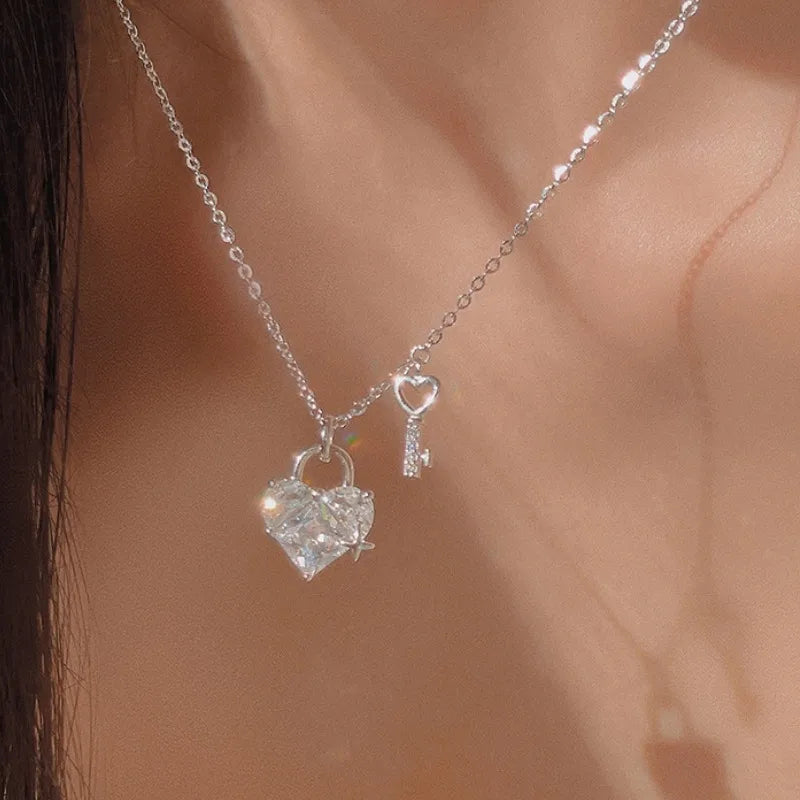 925 Sterling Silver Cable Chain Heart Shape Pendant Necklace-Bijou Crush