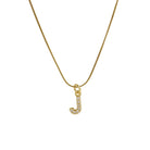 Blingy Letter Charm Snatched Snake Chain Necklace-Bijou Crush