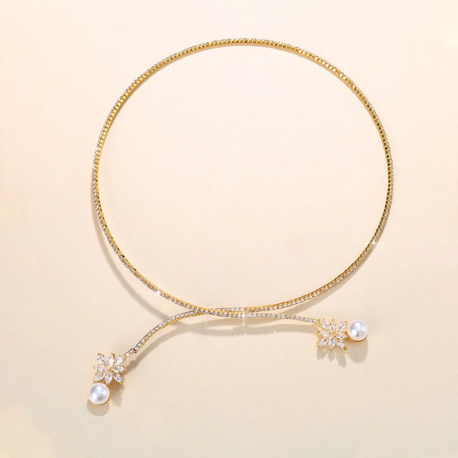 Geometric Bloom Choker – Elegant Rhinestones with Alloy Shine-Bijou Crush