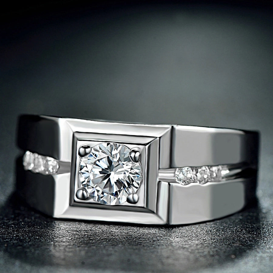 Geometric Glow Sterling Silver Ring-Bijou Crush