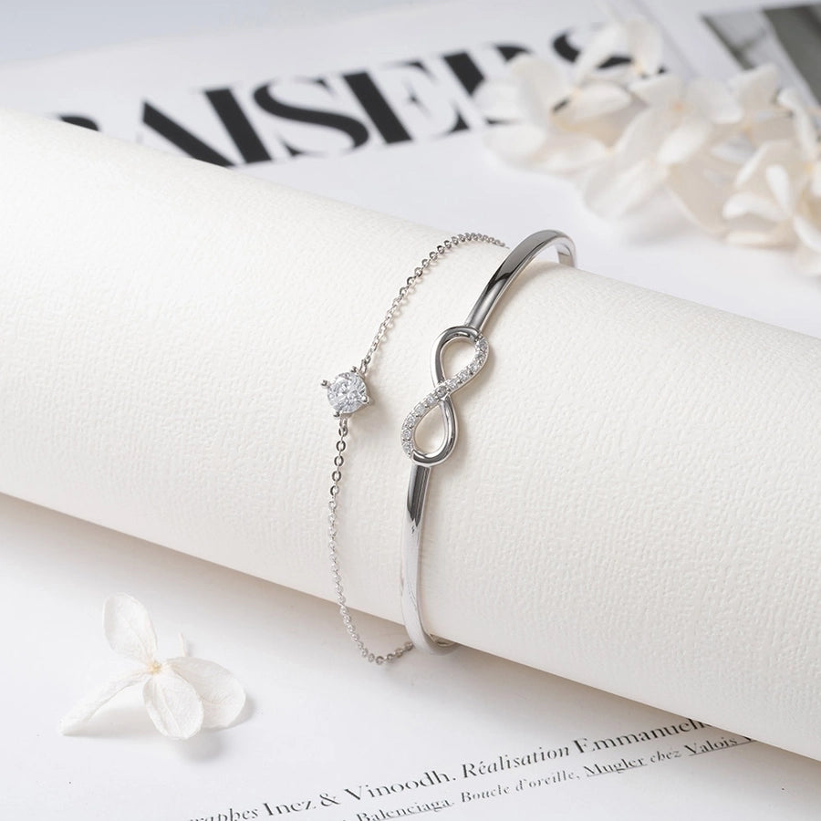 925 Sterling Silver Bangle – Elegant Glam French Style-Bijou Crush